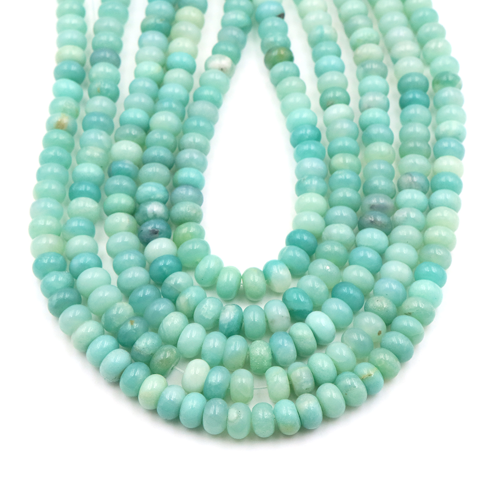 Gemstone Bracelet Healing - Бусины-рондели из натурального камня амазонита 5x8