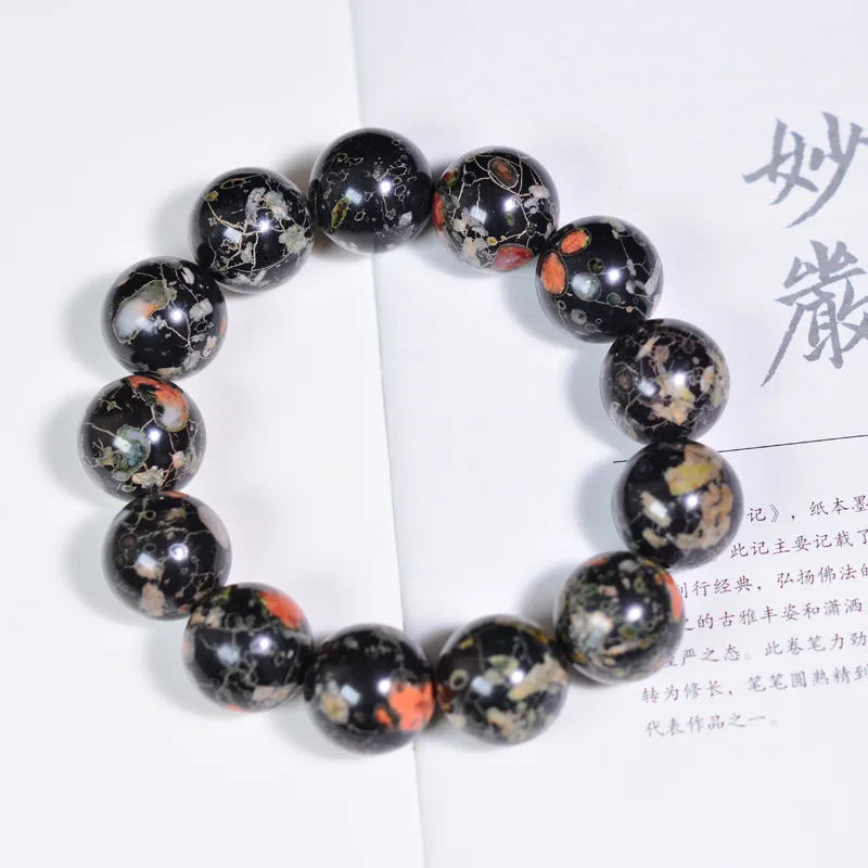 Gemstone Bracelet Healing - Натуральный камень, нефритовый браслет с цветком