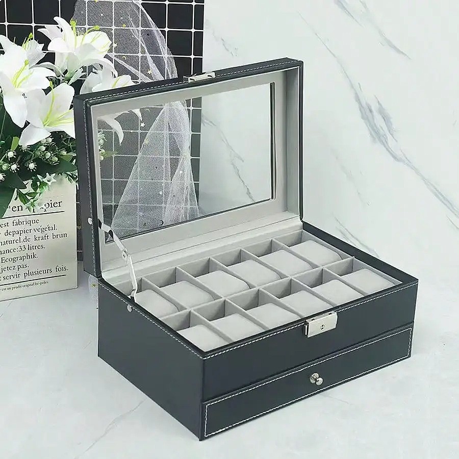 Коробка для часов с 12 отделен – обзор и цена Jewelry And Watches Box